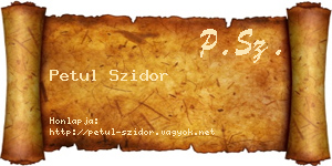 Petul Szidor névjegykártya
